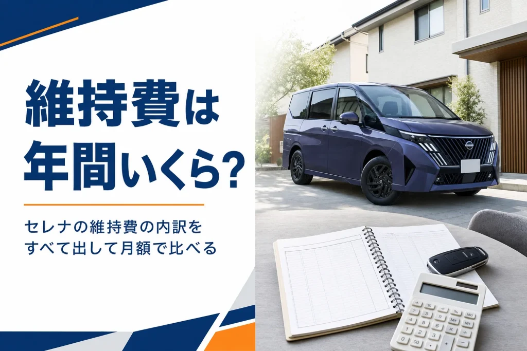 日産セレナの年間維持費の内訳を考える記事のアイキャッチ