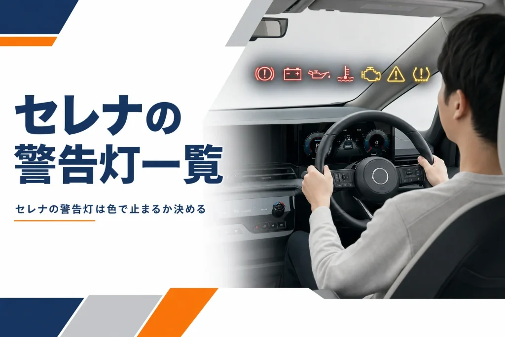 セレナのメーターに警告灯が点いた場面のイメージ