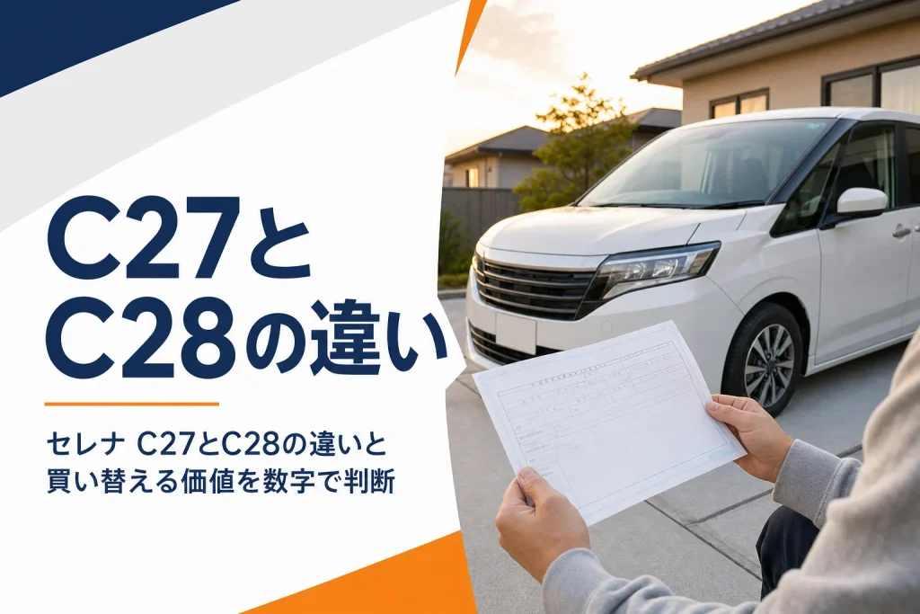 日産セレナのC27とC28の違いを比べる記事のアイキャッチ
