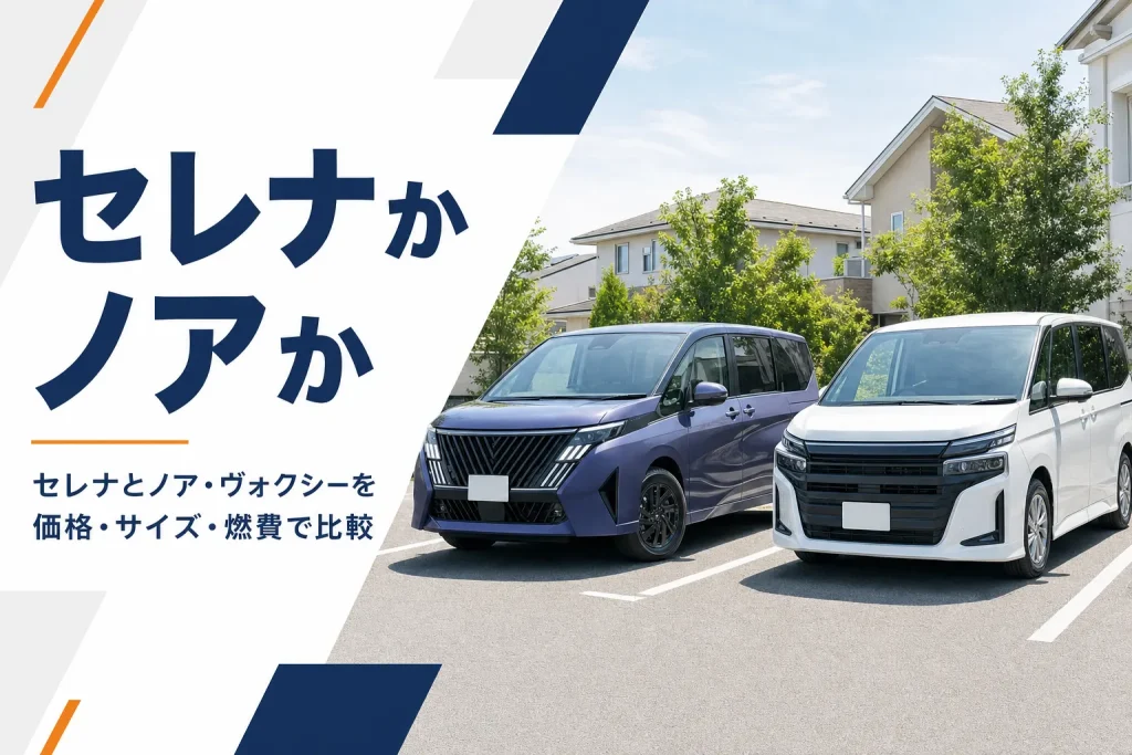 日産セレナとノア・ヴォクシーを比べる記事のアイキャッチ